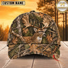 Maxcorners Hunting Wildlife Realistic Autumn Woodland Camo Personalized Name 3D Cap