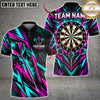 Maxcorners Darts Cyber Neon Geometric Lines Flying Darts Target Board Graphic Multicolor Customized Name, Team Name 3D Shirts