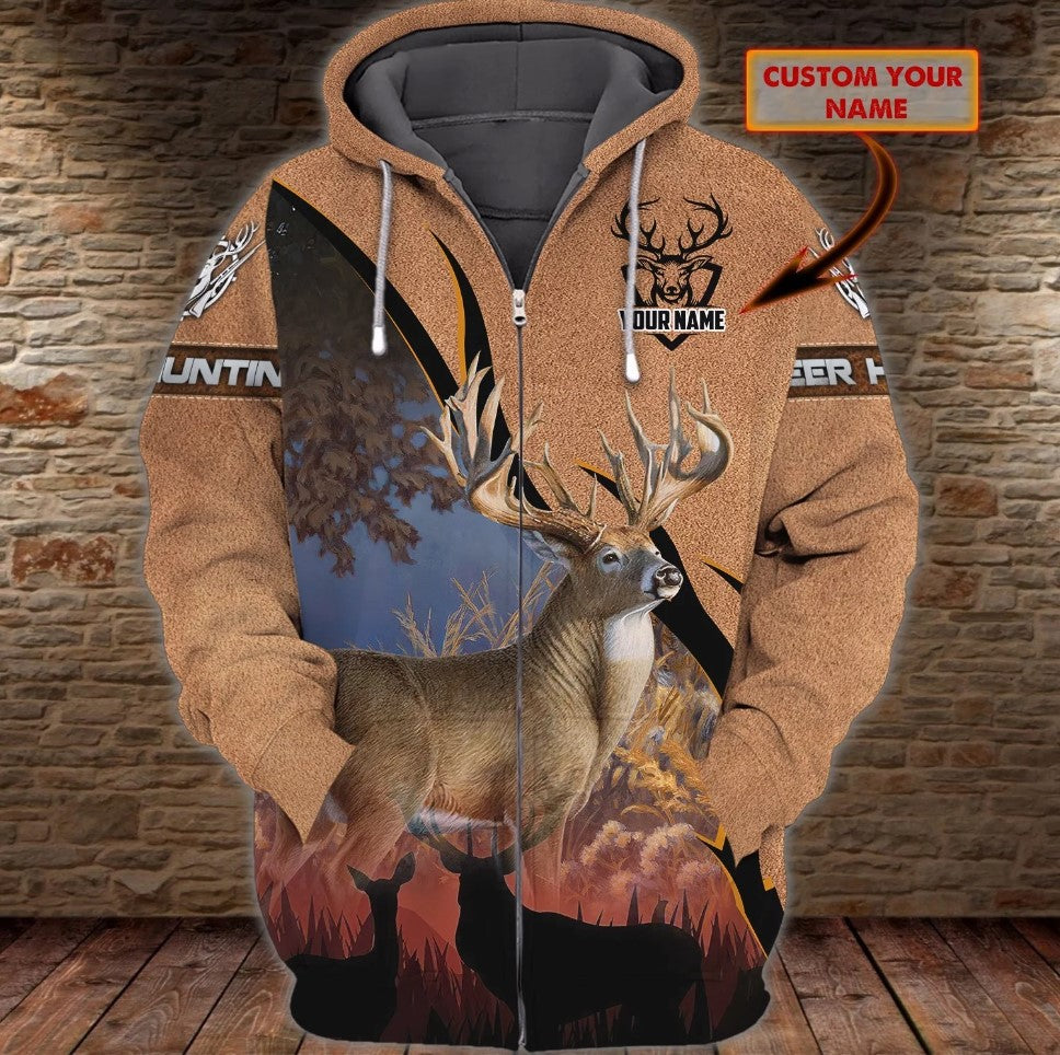 Maxcorners Custom Name Hunting Deer Shirt 3D All Over Printed Clothes