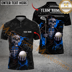 Maxcorner Patriot Reaper Golf Polo Shirt Customized Name, Team Name 3D Shirts (4 Colors)