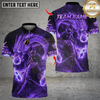 Maxcorners Flaming Samurai Dragon Bowling Multicolor Customized Name, Team Name 3D Shirt