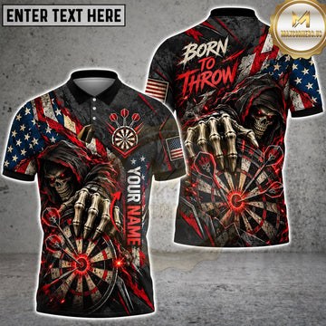 Maxcorners Darts & “Shut Up & Throw” Skull Dartboard Graphic Customized Name, Team Name 3D Shirts