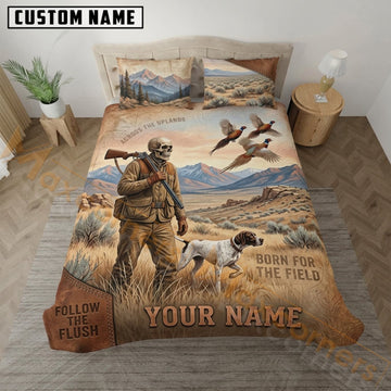 Maxcorners Upland Bird Hunting Open Prairie Scene Bedding Set 3D Print Custom Name