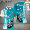 Maxcorners Darts Ink Splatter Mutilcolor Options Personalized Name, Team Name 3D Polo Shirt