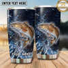 Maxcorners Fishing Tumbler Midnight Ocean Storm Design Personalized Name Tumbler (13 Species)