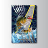 Maxcorners Walleye Fishing Tactical Camo Metal Splash Design Personalized Name 3D Poster