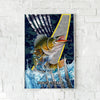 Maxcorners Walleye Fishing Tactical Camo Metal Splash Design Personalized Name 3D Poster