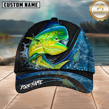 Maxcorners Fishing Mahi Mahi Blue Lure Splash Personalized 3D Cap