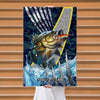 Maxcorners Largemouth Bass Fishing Tactical Camo Metal Splash Design Personalized Name 3D Poster