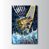 Maxcorners Largemouth Bass Fishing Tactical Camo Metal Splash Design Personalized Name 3D Poster