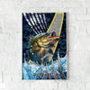 Maxcorners Largemouth Bass Fishing Tactical Camo Metal Splash Design Personalized Name 3D Poster
