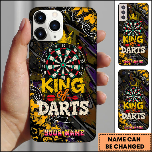 Maxcorners Darts King of Darts Crowned Board Personalized Name 3D Phone Case
