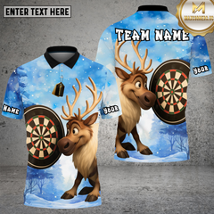 Maxcorners Reindeer Christmas Dartboard  Winter Multioptions Personalized Name, Team Name Unisex 3D Shirt (4 Colors)