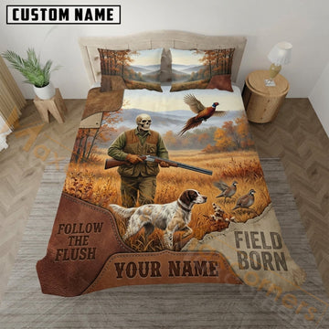 Maxcorners Pheasant Hunting Golden Field Hunter Bedding Set 3D Print Custom Name