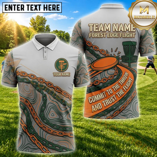 Maxcorners Disc Golf Vintage Orange Basket Quote Personalized Name 3D Unisex Shirt