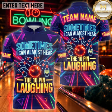 Maxcorners Bowling Ten Pin Laughing Funny Bowling Pins Graphic Personalized Name 3D Unisex Shirt