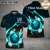 Maxcorners Thunder Strike Down Bowling Jersey Multicolor Option Customized Name, Team Name 3D Polo Shirt