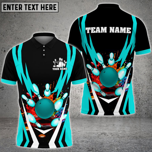 Maxcorners Bowling And Pins Warrior Paint Multicolor Option Customized Name 3D Shirt