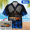 Maxcorners Personalized Hot Rod Hawaiian Shirt, "Car Fire" Custom Photo Car Aloha Shirts