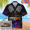 Maxcorners Personalized Hot Rod Hawaiian Shirt, "Car Fire" Custom Photo Car Aloha Shirts