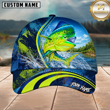 Maxcorners Fishing Mahi Mahi Tropical River Splash Personalized 3D Cap