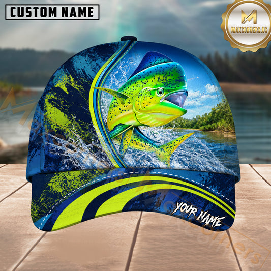 Maxcorners Fishing Mahi Mahi Tropical River Splash Personalized 3D Cap