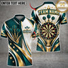 Maxcorners Darts Royal Crown Golden Filigree Stars Target Board Graphic Multicolor Customized Name, Team Name 3D Shirts