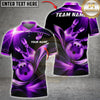 Maxcorners Bowling Golden Strike Bowling Pins Luxury Black Gold Multiple Personalized Name, Team Name 3D Shirt