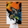 Maxcorners Striped Bass Fishing Pop Art Grunge Splash Design Personalized Name 3D Poster