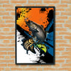 Maxcorners Striped Bass Fishing Pop Art Grunge Splash Design Personalized Name 3D Poster