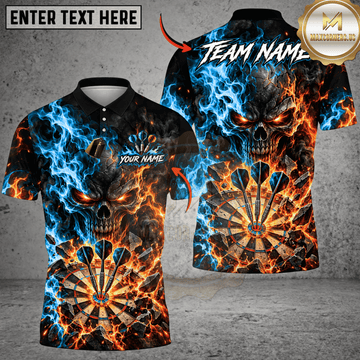 Maxcorners Darts Fierce Bull Skull & Explosive Dartboard Graphic Multicolor Customized Name, Team Name 3D Shirts