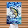 Maxcorners Yellowfin Tuna Fishing Ocean Camo Splash Design Personalized Name 3D Poster