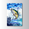 Maxcorners Yellowfin Tuna Fishing Ocean Camo Splash Design Personalized Name 3D Poster