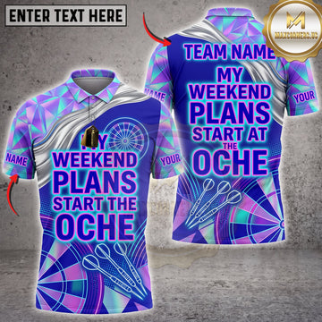 Maxcorners Darts Purple Neon Weekend Plans Target Oche Personalized Name 3D Unisex Shirt