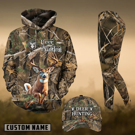 Maxcorners Hunting Whitetail Deer Forest Camo Deer Hunting 3D Shirts