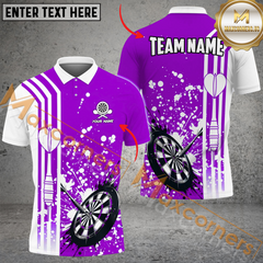 Maxcorners Darts Ink Splatter Mutilcolor Options Personalized Name, Team Name 3D Polo Shirt