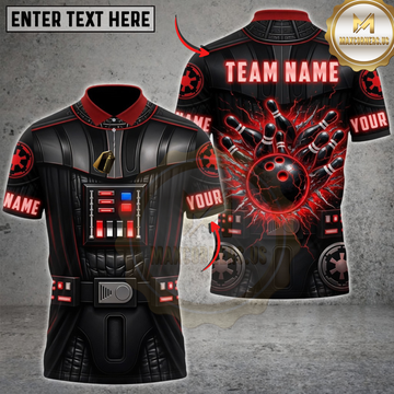 Maxcorners Bowling Sith Armor Strike Black Personalized Name 3D Unisex Shirt