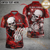Maxcorners Golf Skull Lightning Personalized Name, Team Name 3D Shirt (4 Colors)