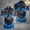 Maxcorners Bowling Fire Dragon & Bowling Ball Multicolor Customized Name, Team Name 3D Shirts