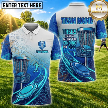 Maxcorners Disc Golf Blue Forest Basket Quote Personalized Name 3D Unisex Shirt