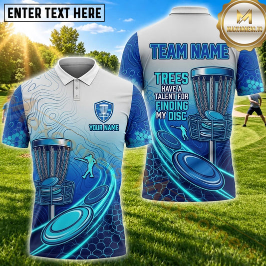 Maxcorners Disc Golf Blue Forest Basket Quote Personalized Name 3D Unisex Shirt