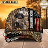 Maxcorners Dog Hunting And Duck Hunting Dog Marsh Camo American Flag Personalized Name 3D Cap