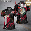 Maxcorners Darts Denmark Flame Flag Personalized Name 3D Shirt For Women