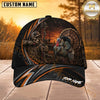 Maxcorners Hunting Orange Stripe Skull Archer and Deer Sunset Design Personalized 3D Cap