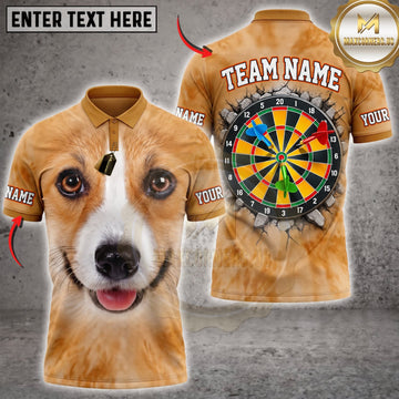 Maxcorners Darts Cute Beagle Dog Colorful Dartboard Personalized Name 3D Unisex Shirt