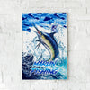 Maxcorners Marlin Fishing Ocean Camo Splash Design Personalized Name 3D Poster