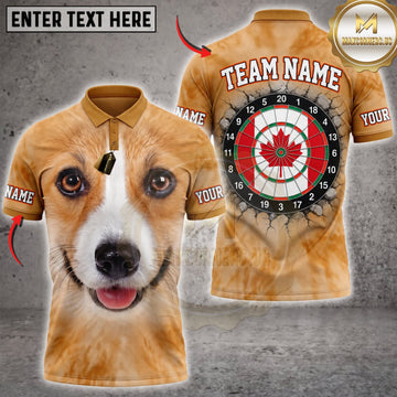 Maxcorners Darts Cute Beagle Dog Canadian Maple Leaf Dartboard Personalized Name 3D Unisex Shirt