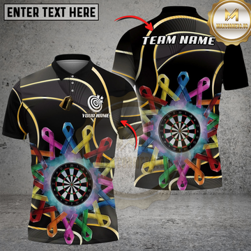 Maxcorners Darts Awareness Ribbons Black And White Personalized Shirt (2 Colors)