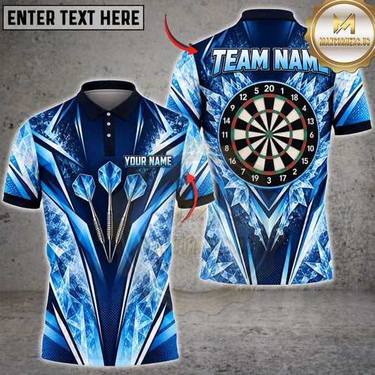 Maxcorners Darts Ice Crystal Frost Energy Rays Flying Darts Target Board Graphic Multicolor Customized Name, Team Name 3D Shirts