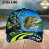 Maxcorners Fishing Skull Angler Blue Mahi Splash Personalized 3D Cap